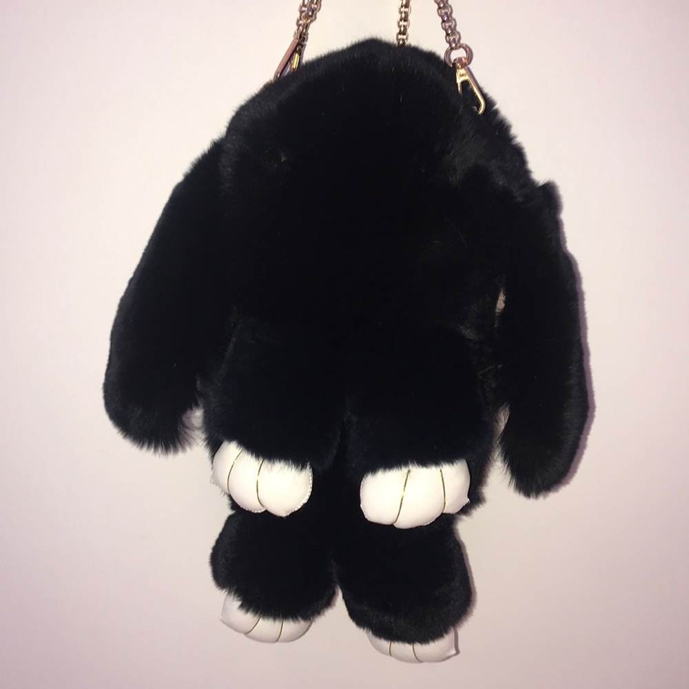 Black rabbit bag crossbody or backpack